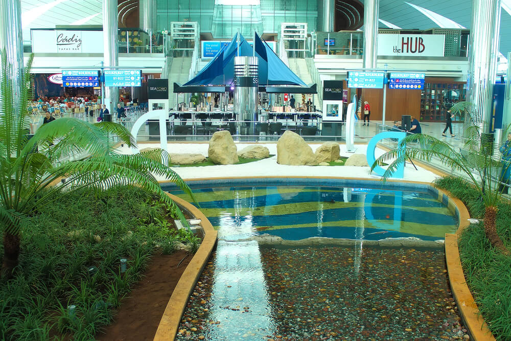 The Zen Garden in Terminal 3 at Dubai International Airport.